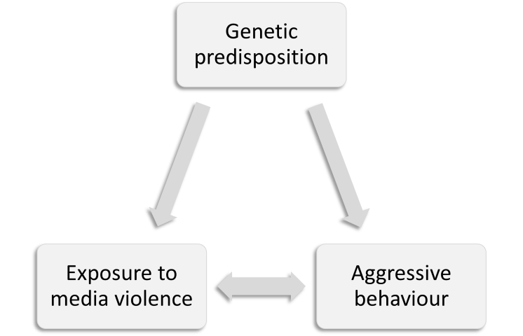 An illustration shows the relationship between exposure to media violence and aggressive behaviour.
